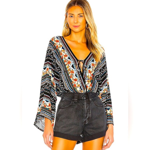 Free People Tops - Free People For You Bodysuit in Black Combo Size XS
